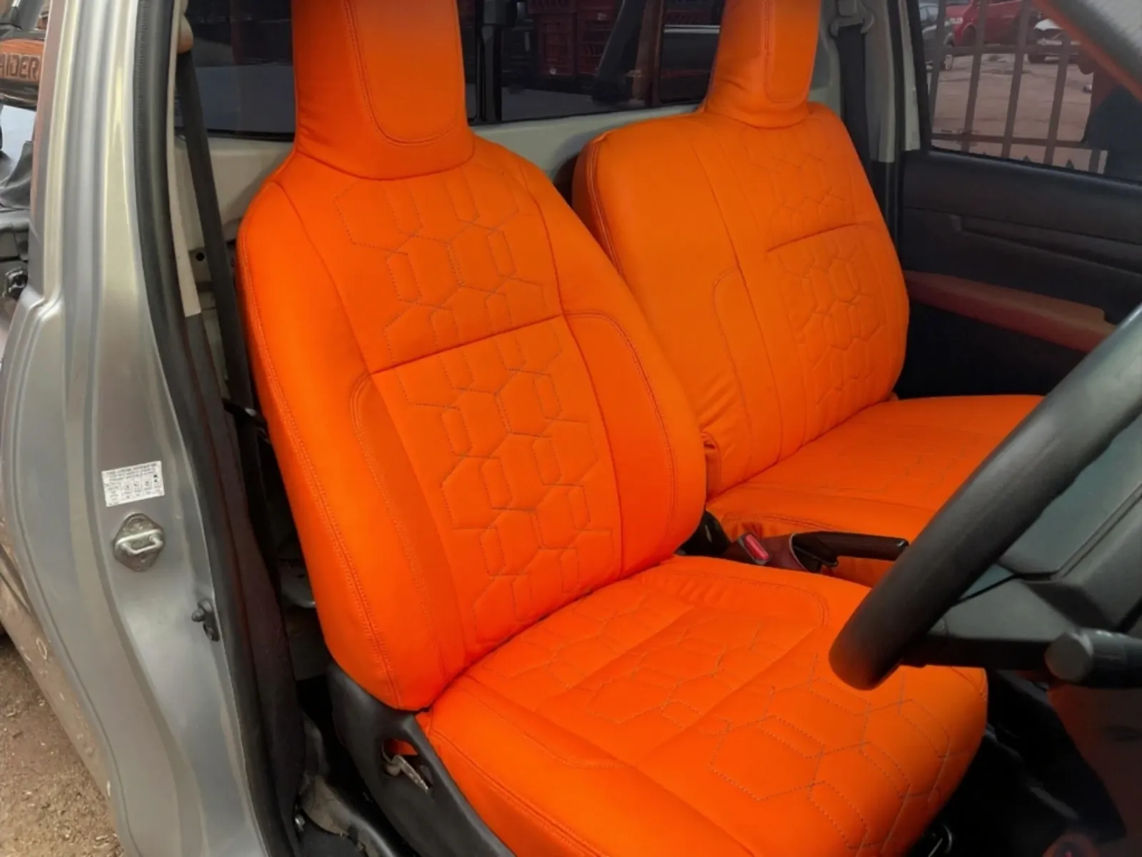 After interior customisation – luxury leather seats with precision stitching and a factory finish
