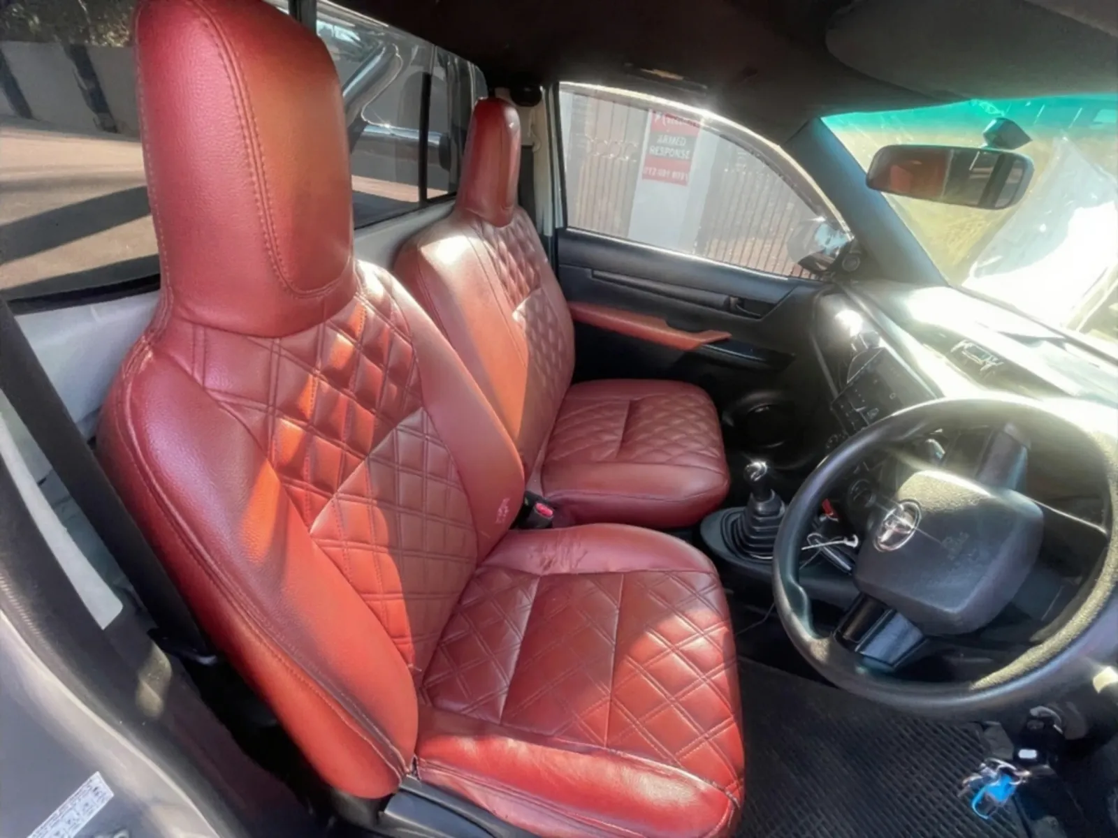 Before interior customisation – worn, faded seats