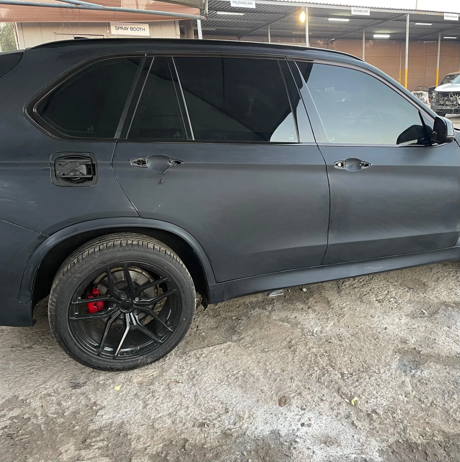 Before paint correction – paint surface covered in swirl marks, scratches and oxidation