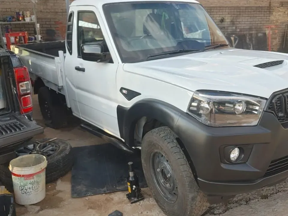 After structural alignment – Mahindra pickup frame fully restored to factory specification